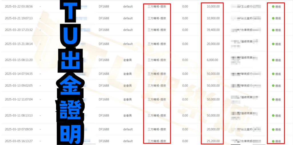 TU出金證名給你看！！！